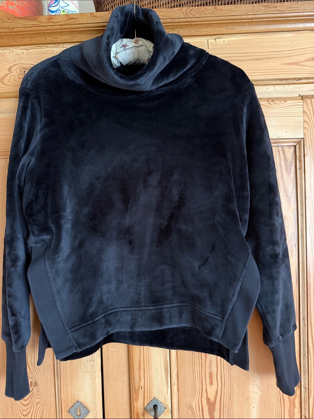 Athleta Black Plush Turtleneck Sweater